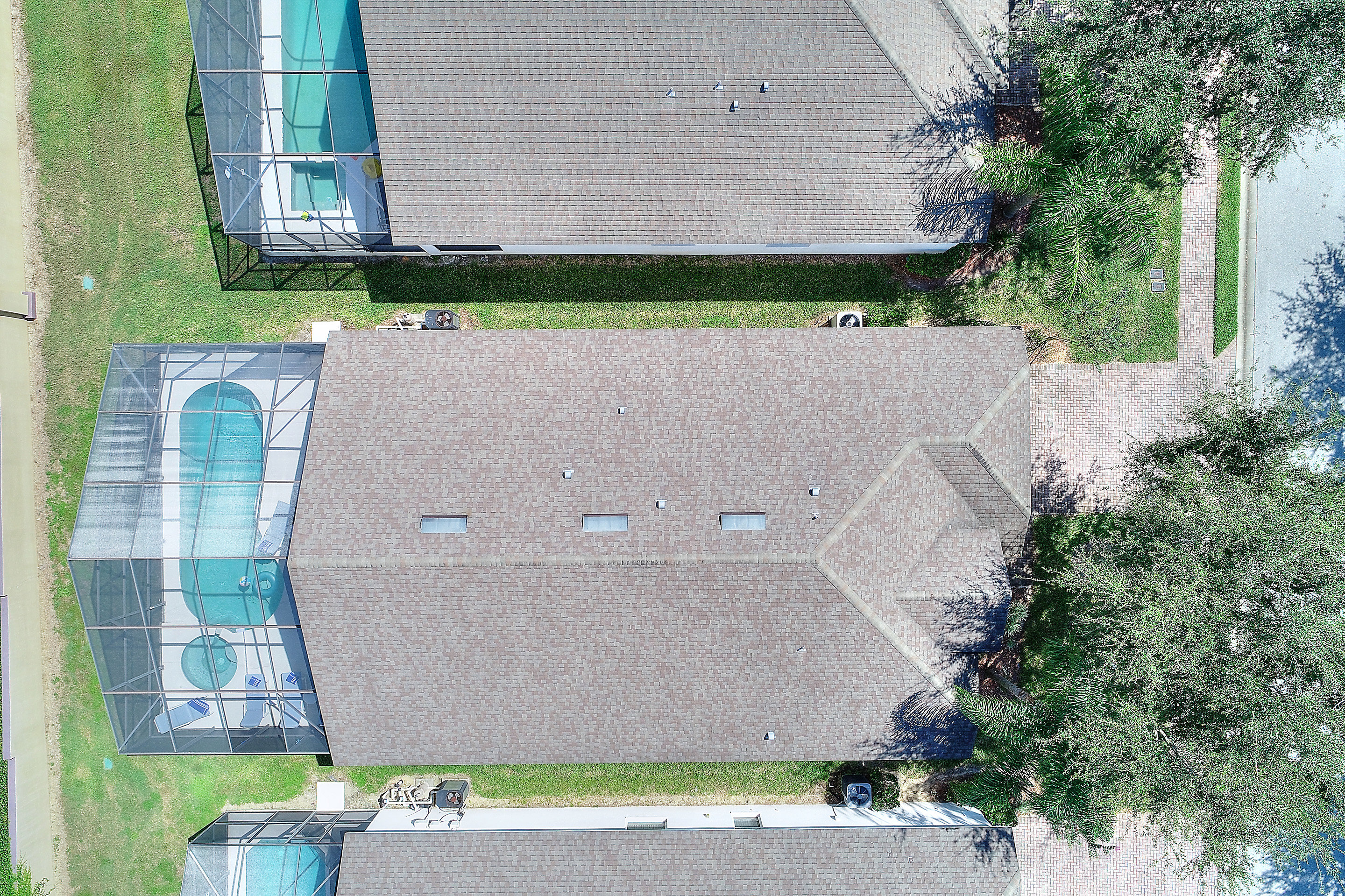 Local Area. Aerial shot.  Sunbathe by the pool